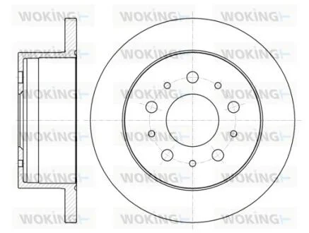 Диск тормозной PSA Boxer Jumper Ducato 06> 11> / задн (кратно 2 шт.) WOKING D6105500