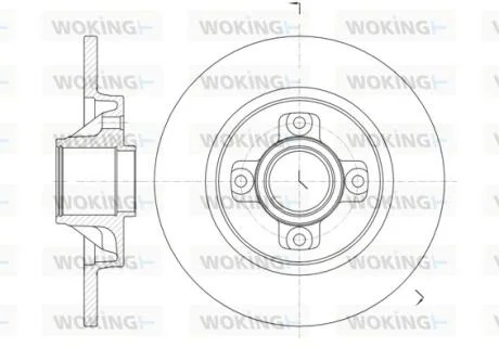 Диск тормозной задн. (пр-во Remsa) PSA Berlingo Partner II / C4 Picasso / 308 3008 5008  WOKING D61058.00