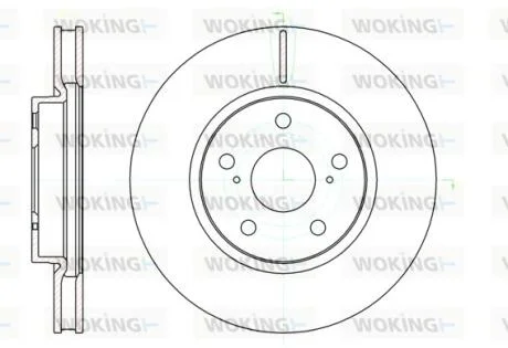 Диск тормозной Lexus IS 05> 12> / перед (D61076.10) WOKING D6107610