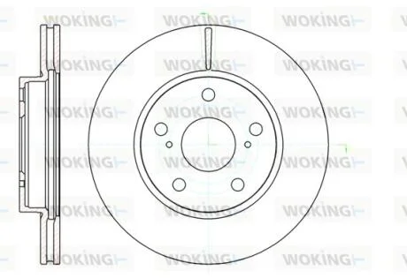 Диск тормозной Toyota Corolla Auris 07>12 / перед (D61122.10) WOKING D6112210