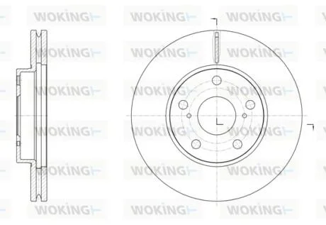 Диск тормозной Toyota Corolla Auris 12>18 / перед (кратно 2 шт.) WOKING D6153910