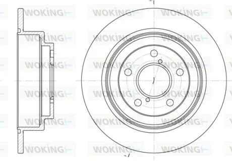 Диск тормозной Subaru Forester 02>08 Impreza 00>08 / задн (D6398.00) WOKING D639800