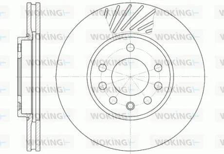 Диск гальмівний передній (кратно 2) (вир-во Remsa) Opel Astra G H Zafira A / Meriva A / Combo C  WOKING D6584.10