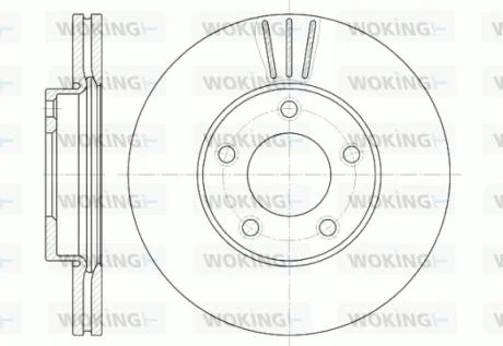 Диск тормозной Mazda 3 I II 1,3-2,0i / Mazda 5 I II / перед (кратно 2 шт.) WOKING D667110