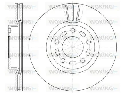 Диск тормозной перед. (Remsa) (кратно 2 шт.) Mazda 3 I II 2,0i / Mazda 5 I II WOKING D6672.10
