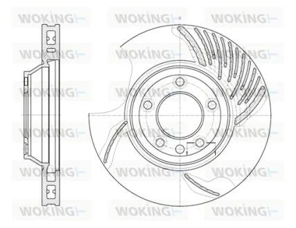 Диск тормозной Porsche Cayenne I II / перед лев (D6769.10) WOKING D676910