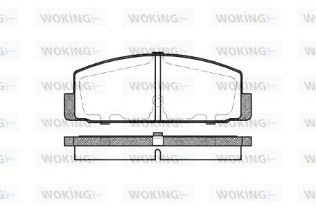 Колодки тормозные дисковые задние Mazda 6 1.8 02-08,Mazda 6 1.8 07-,Mazda 6 1.8 08-  WOKING P0793.30