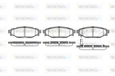 Колодки тормозные дисковые задние Subaru Forester (sh) 2.0 08-,Subaru Forester (sh) 2.5 08-  WOKING P10363.01