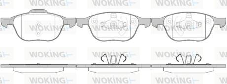 Колодки тормозные дисковые передние Ford C-max 1.6 07-10,Ford C-max 1.8 07-10 (P WOKING P1182300