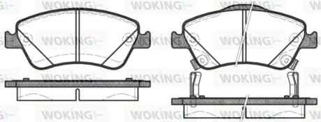 Колодки тормозные дисковые Toyota Auris 06>12 / перед (P12103.02) WOKING P1210302