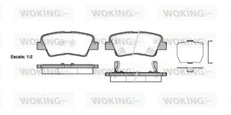 Колодки тормозные дисковые задние Hyundai Grandeur 2.4 11-,Hyundai Grandeur 3.0 11- WOKING P12623.02
