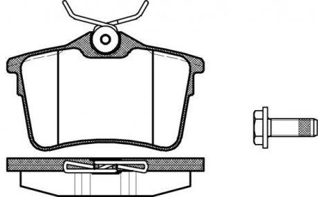 Колодки тормозные дисковые задние Citroen Berlingo 1.6 08-,Citroen Berlingo Elec WOKING P1282300 (фото 1)