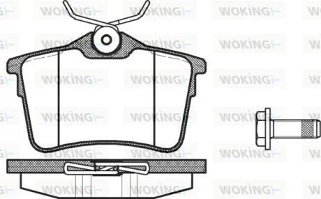 Колодки тормозные дисковые задние Citroen Berlingo 1.6 08-,Citroen Berlingo Elec WOKING P1282300