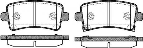 Колодки тормозные дисковые задние Chevrolet Malibu 2.0 12-,Chevrolet Malibu 2.4 WOKING P1288304 (фото 1)