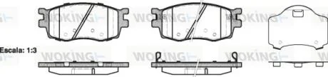 Колодки тормозные дисковые Hyundai Accent Rio 05>10 / i20 08>15 / перед (P13083. WOKING P1308302