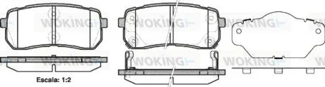 Колодки тормозные дисковые задние Hyundai H-1 cargo 2.5 08-,Hyundai H-1 travel 2 WOKING P1388302