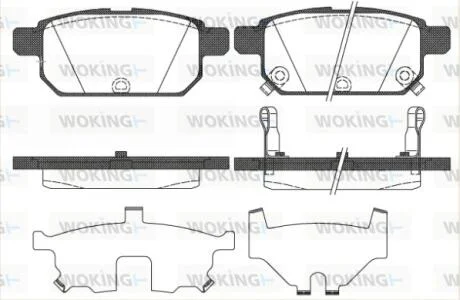 Колодки тормозные дисковые задние Suzuki Swift iv 1.2 10-,Suzuki Swift iv 1.3 10- WOKING P15713.02