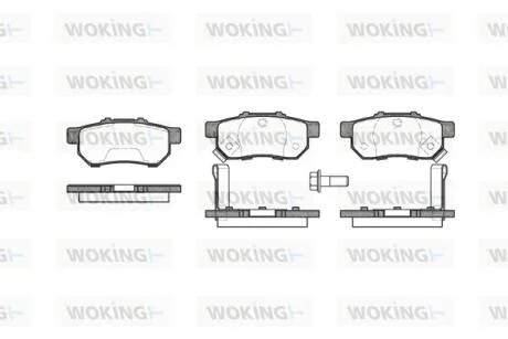 Колодки тормозные дисковые Honda Jazz 02> 08> 15> / Civic 91>01 / задн (P3333.52 WOKING P333352