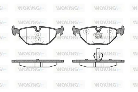 Колодки тормозные дисковые задние Bmw 3 2.0 00-07,Bmw 3 2.2 00-07,Bmw 3 2.5 00-07 WOKING P3653.40