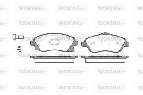 Колодки гальмівні диск. перед. (вир-во Remsa) Opel Corsa C Combo 00>09 (P6743.12) WOKING P674312