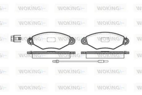 Колодки тормозные дисковые передние Nissan Kubistar 1.2 03-,Nissan Kubistar 1.2 03-09  WOKING P7433.01
