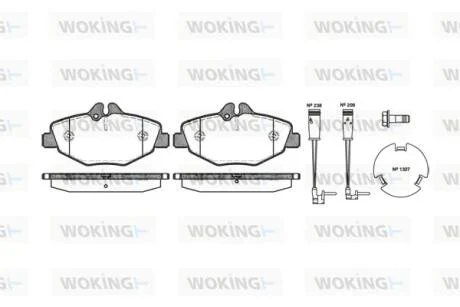 Колодки тормозные дисковые MB E211 / перед Bosch ver. (P8903.02) WOKING P890302