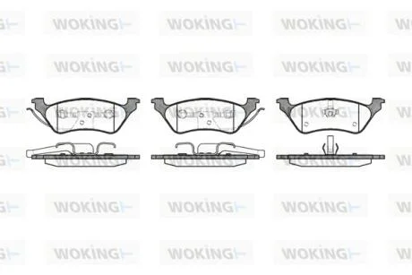 Колодки гальмівні диск. задн. (вир-во Remsa) Dodge Caravan 2.4 00-07,Dodge Caravan 3.3 00-07 WOKING P9113.00