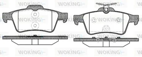 Колодки тормозные диск. задн. (пр-во Remsa) Ford Focus III C-max II / PSA 508 / Renault Latitude  WOKING P9423.40