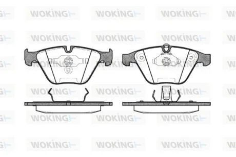 Колодки тормозные дисковые BMW 5e60 7e65 3e90 / перед (P9573.00) WOKING P957300