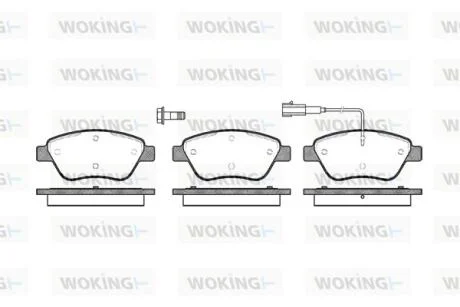 Колодки тормозные дисковые передние Citroen Nemo 1.4 08-,Citroen Nemo 1.4 09- (P WOKING P958301