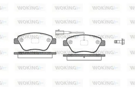 Колодки тормозные дисковые передние Citroen Nemo 1.4 08-,Citroen Nemo 1.4 09-  WOKING P9583.11