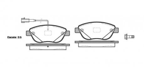 Колодки тормозные дисковые Fiat Doblo Combo 10> / перед (P9593.12) WOKING P959312 (фото 1)