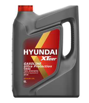 Масло ДВС 5W-40 HYUNDAI бенз, Gasoline Ultra Protection SN, 6л, синт Xteer 1061126