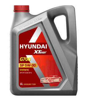 Масло ДВС 5W-30 HYUNDAI бенз, Gasoline G700 SP/GF-6, 6л, синт Xteer 1061135