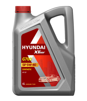 Масло ДВС 5W-40 HYUNDAI бенз, Gasoline G700 SN, 6л, синт Xteer 1061136