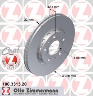 Диск гальмівний ZIMMERMANN 100.3313.20