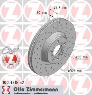 Диск гальмівний ZIMMERMANN 100.3318.52