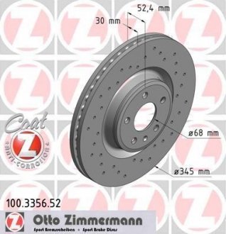 Диск гальмівний ZIMMERMANN 100.3356.52