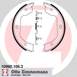 Комплект гальмівних колодок ZIMMERMANN 10990.106.3