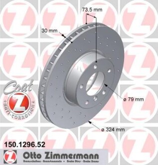 Диск гальмівний ZIMMERMANN 150.1296.52