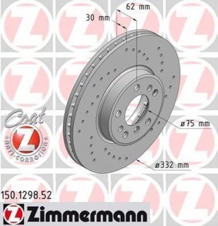 Диск гальмівний ZIMMERMANN 150.1298.52