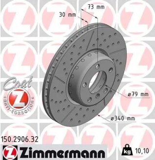 Диск гальмівний ZIMMERMANN 150.2906.32