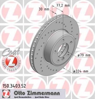 Диск гальмівний ZIMMERMANN 150.3403.52