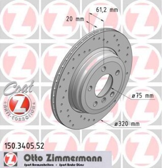 Диск гальмівний ZIMMERMANN 150.3405.52