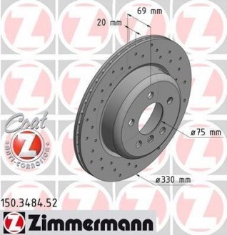 Диск гальмівний ZIMMERMANN 150.3484.52