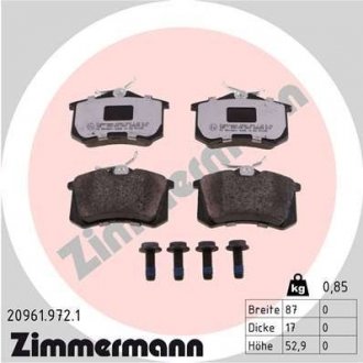 Комплект гальмівних колодок ZIMMERMANN 20961.972.1