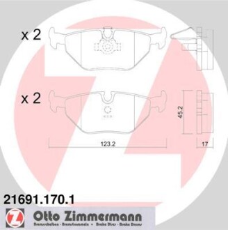 Колодки гальмівні дискові ZIMMERMANN 21691.170.1