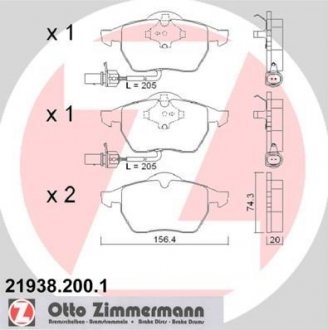 Комплект гальмівних колодок ZIMMERMANN 21938.200.1