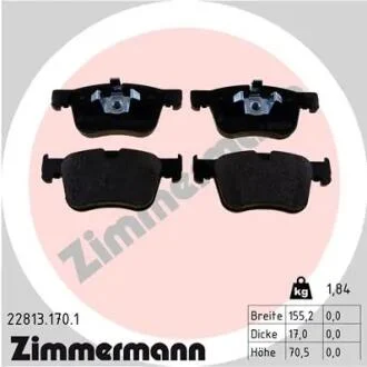 Комплект гальмівних колодок ZIMMERMANN 22813.170.1