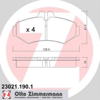 Комплект гальмівних колодок ZIMMERMANN 23021.190.1